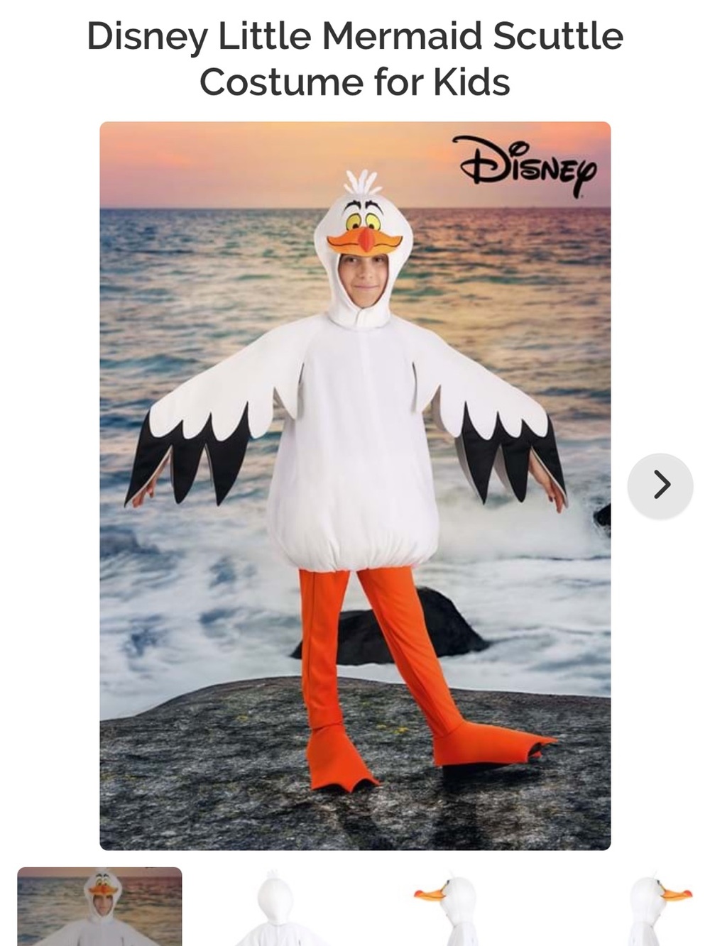 Disney Scuttle Kids Costume medium